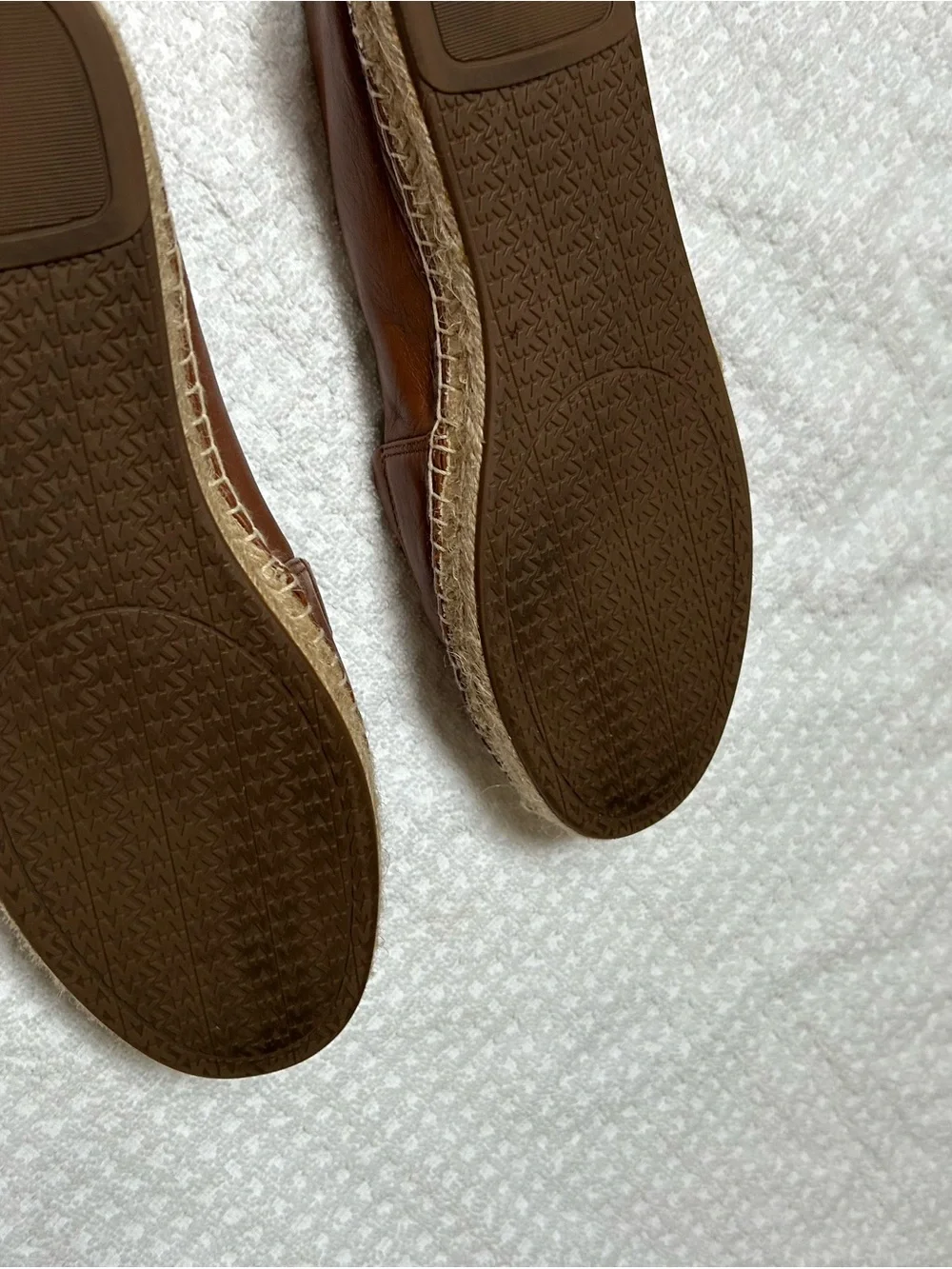 Michael Kors Cognac Leather MK Espadrille Flats
